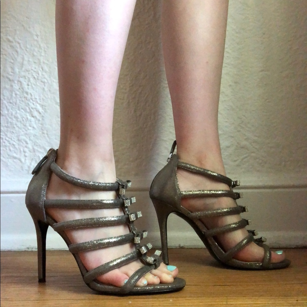 Coach beige sparkly heels, size 8.5